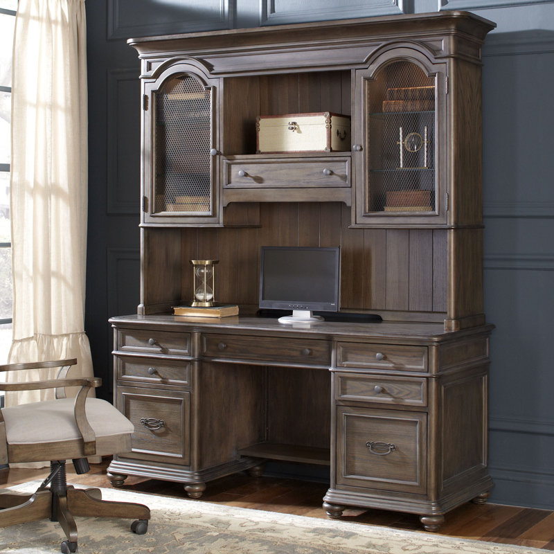 One Allium Way® Bruyere Credenza Desk with Hutch & Reviews Wayfair